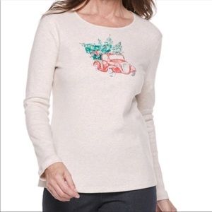 NWT Croft & Barrow long-sleeve Holiday top